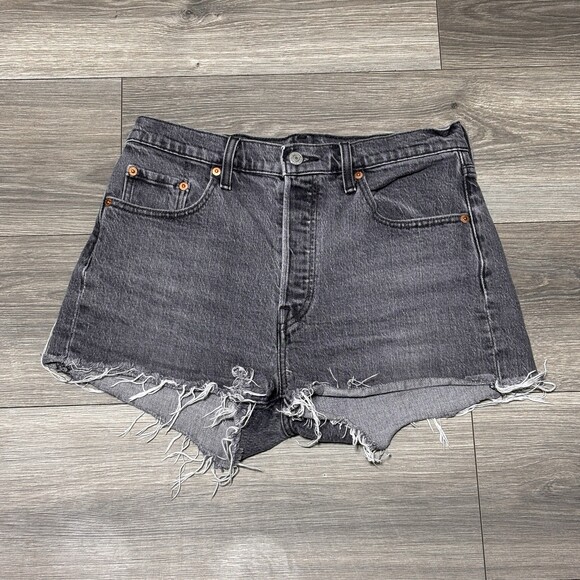 Levi's Accessories - Levi’s Premium 501 Cut Off Shorts Gray Black Button Fly Women’s 29